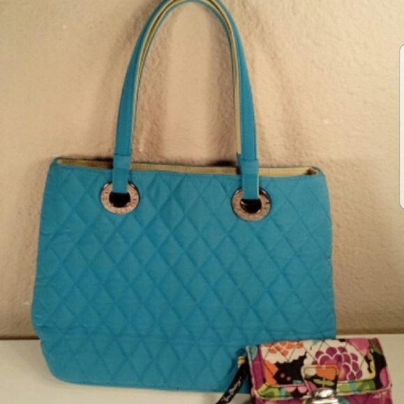 Vera Bradley Handbags - Small Vera Bradley Blue Quilted Tote